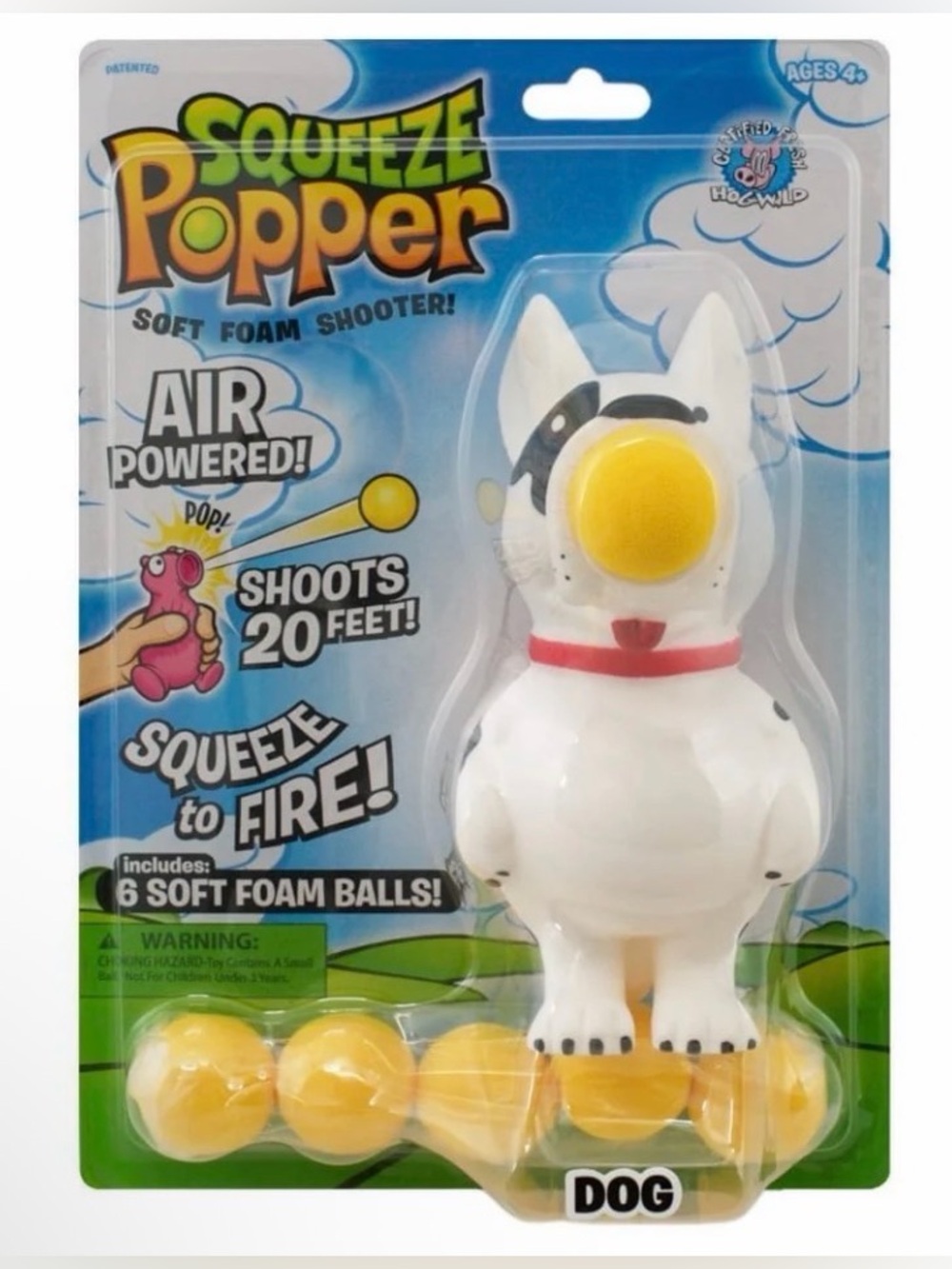 Low Start* Dog Squeeze Popper Soft Foam Ball Toy- NIB
